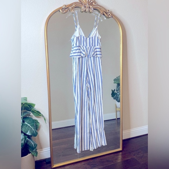 BCBGENERATION Striped Blue and White Jumpsuit Size 8 - Picture 10 of 13